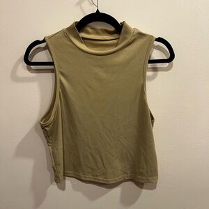 Sleeveless Tan Ribbed Women's Top